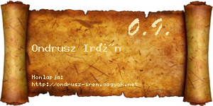 Ondrusz Irén névjegykártya
